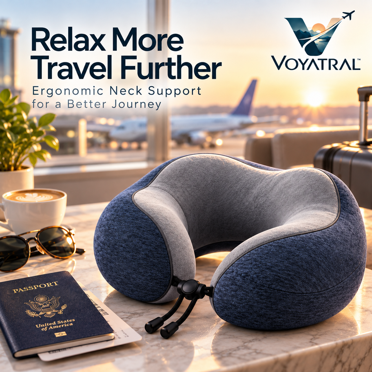 Voyatral™ Ergonomic Travel Neck Pillow for Comfortable Journeys