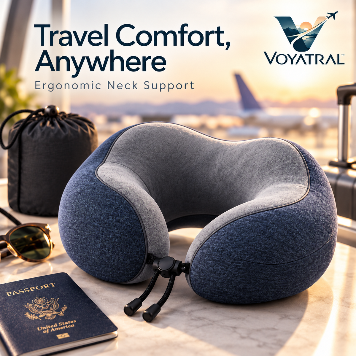 Voyatral™ Ergonomic Travel Neck Pillow for Comfortable Journeys