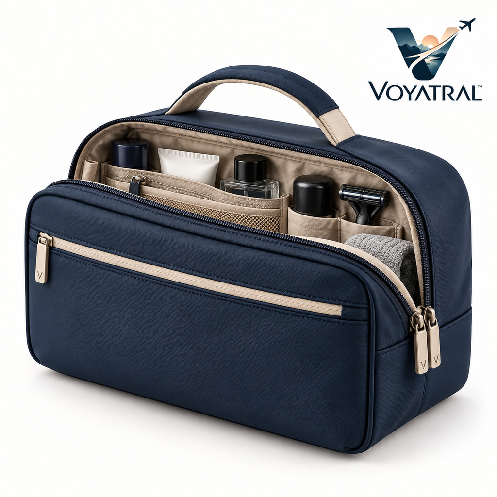 Voyatral™ Travel Toiletry Bag with Waterproof Storage Design