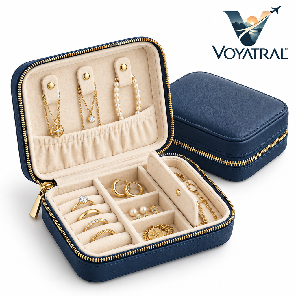 Voyatral™ Jewelry Travel Case for Portable Accessory Storage
