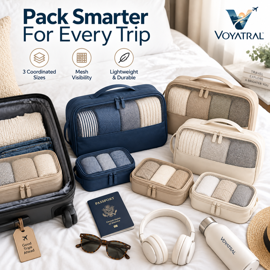 Voyatral™ Packing Cubes Travel Organizer Set for Luggage