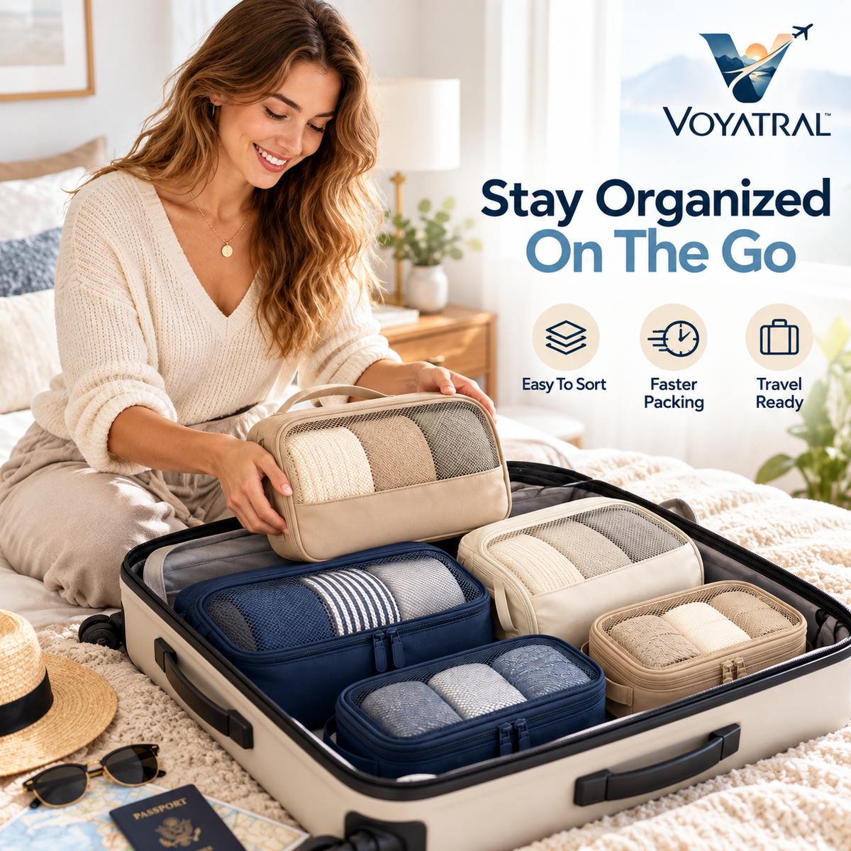 Voyatral™ Packing Cubes Travel Organizer Set for Luggage
