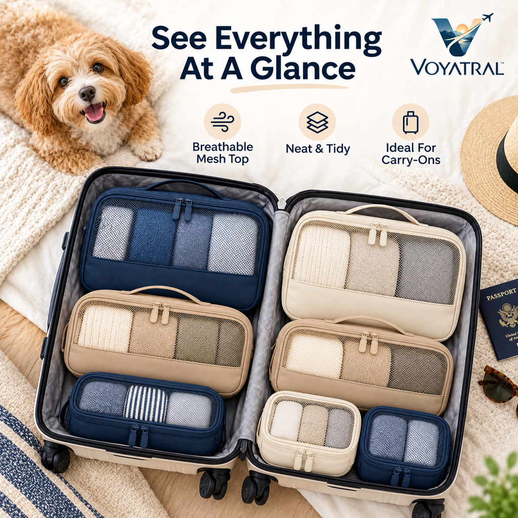 Voyatral™ Packing Cubes Travel Organizer Set for Luggage