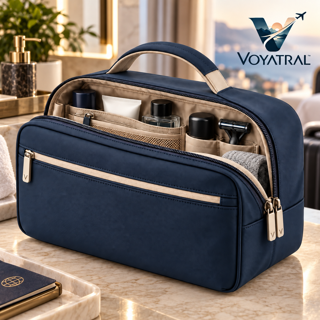 Voyatral™ Travel Toiletry Bag with Waterproof Storage Design