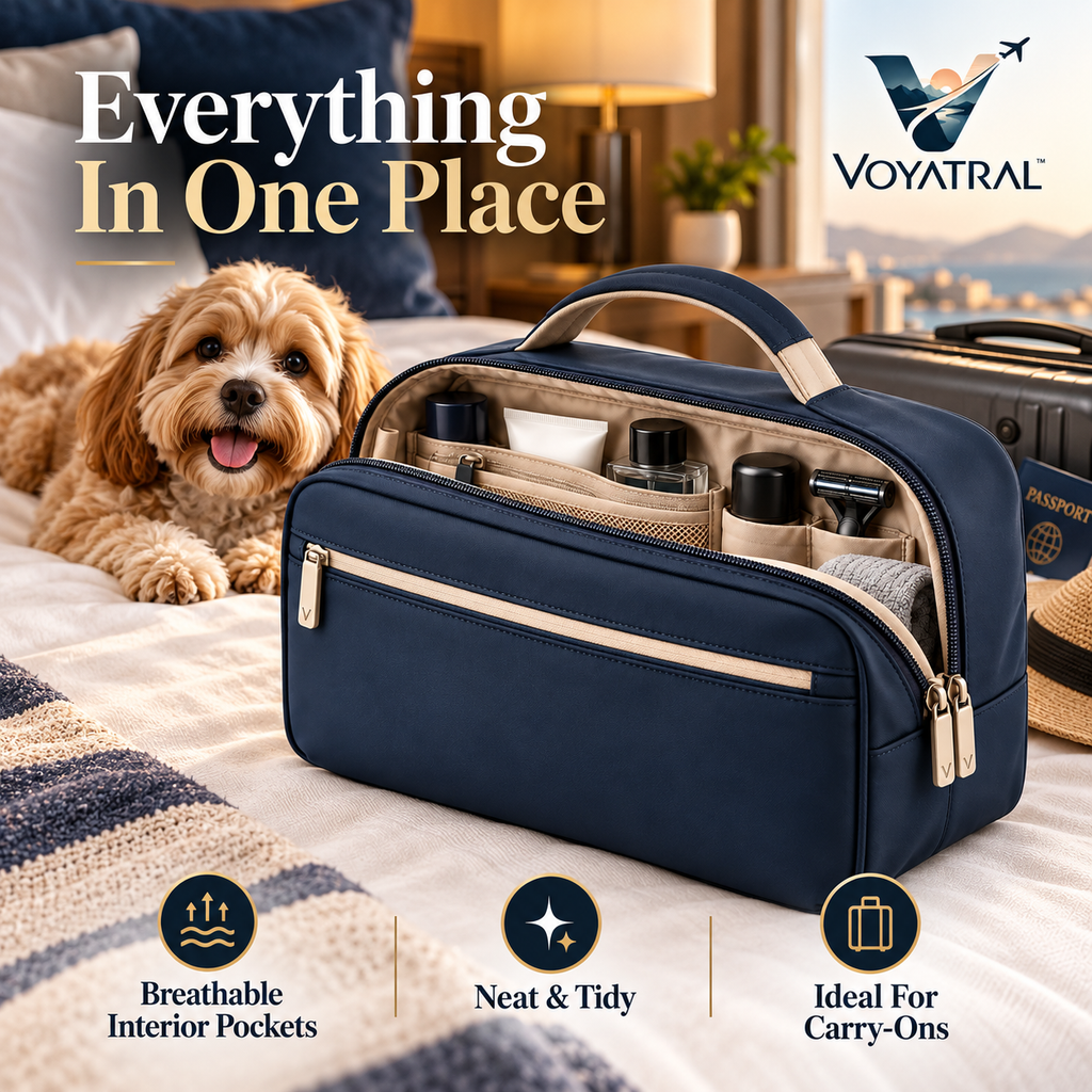 Voyatral™ Travel Toiletry Bag with Waterproof Storage Design