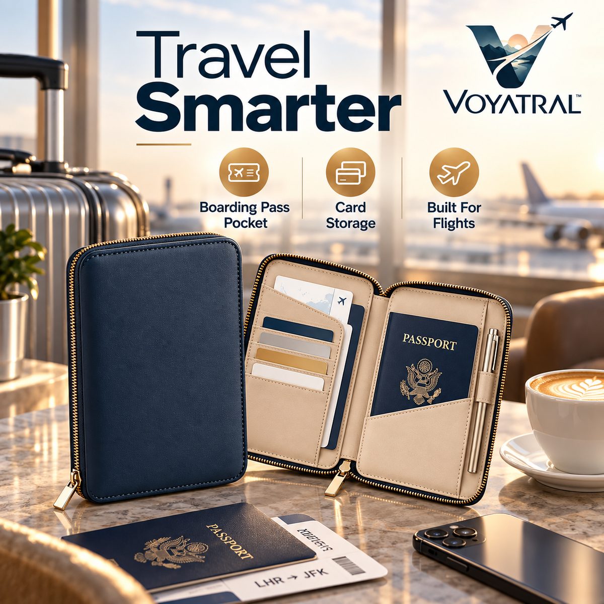 Voyatral™ Premium Passport Holder Travel Document Organizer