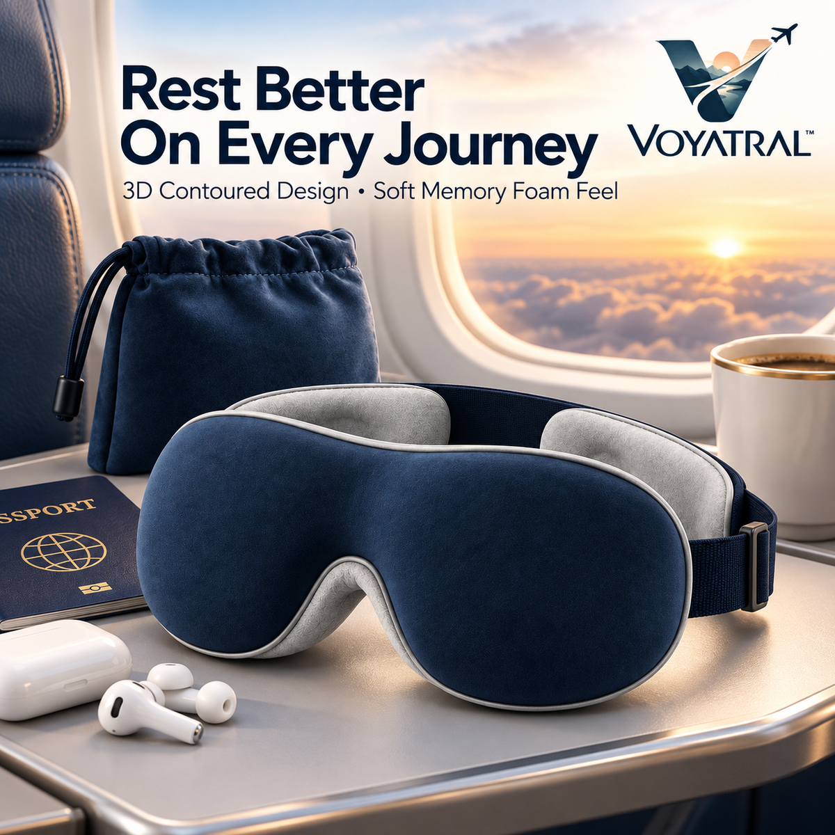 Voyatral™ Sleep Mask for Travel and Relaxation