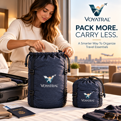 Voyatral™ Compression Packing Bags for Space Saving Travel Storage