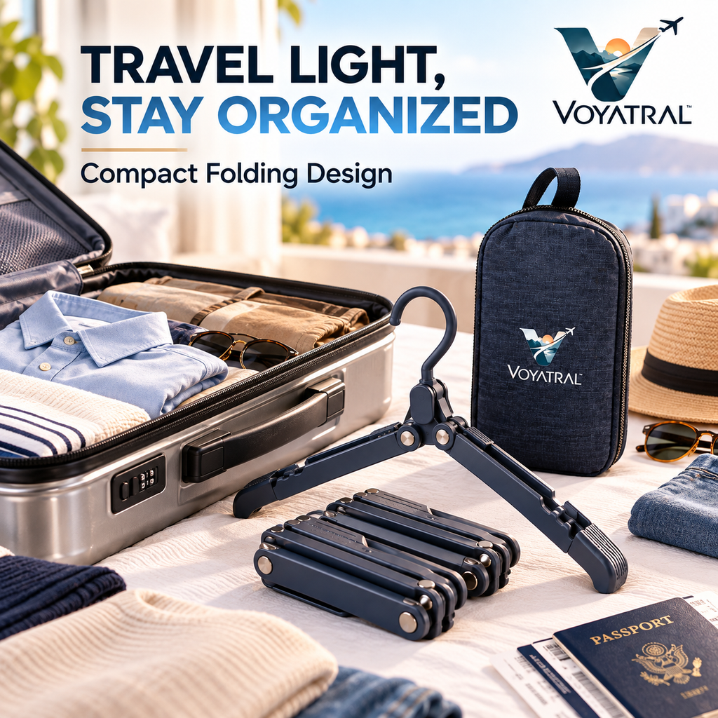 Voyatral™ Portable Folding Travel Hanger for Clothing Organization