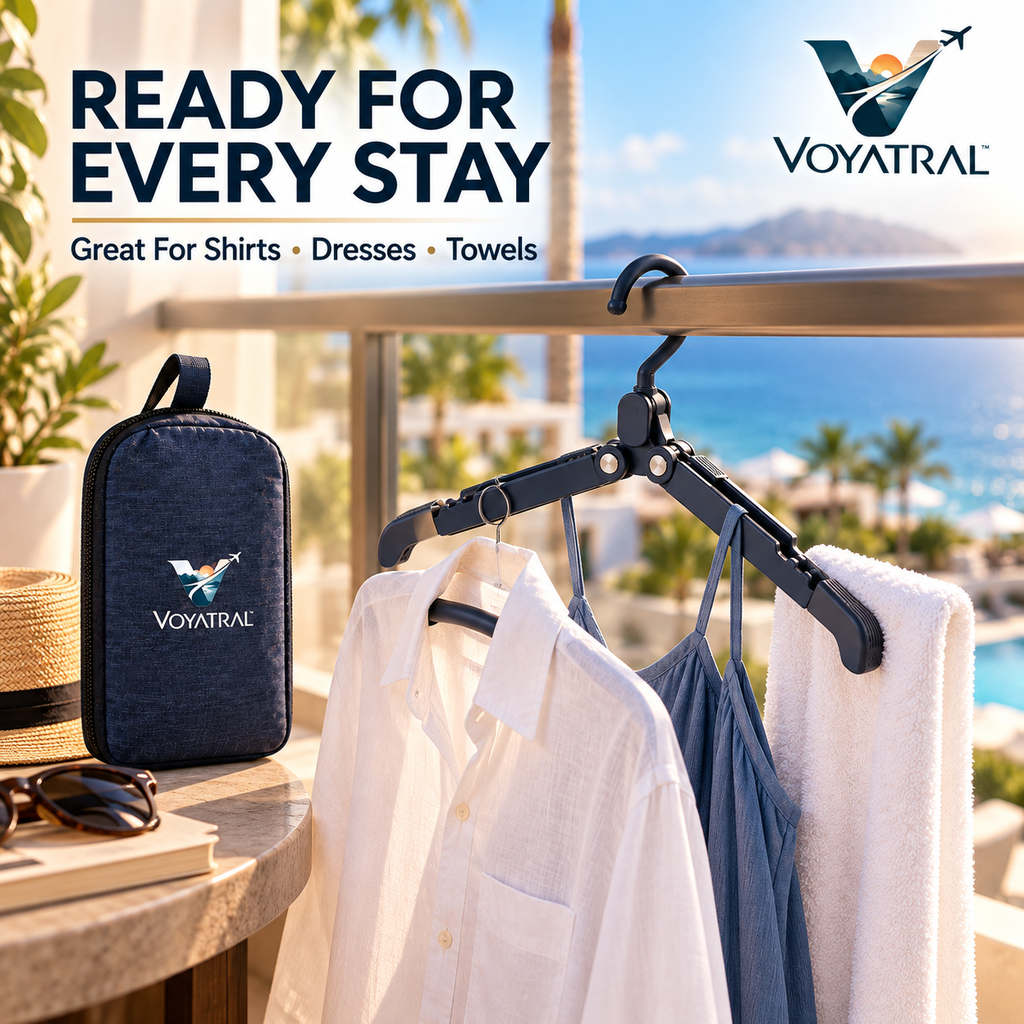Voyatral™ Portable Folding Travel Hanger for Clothing Organization