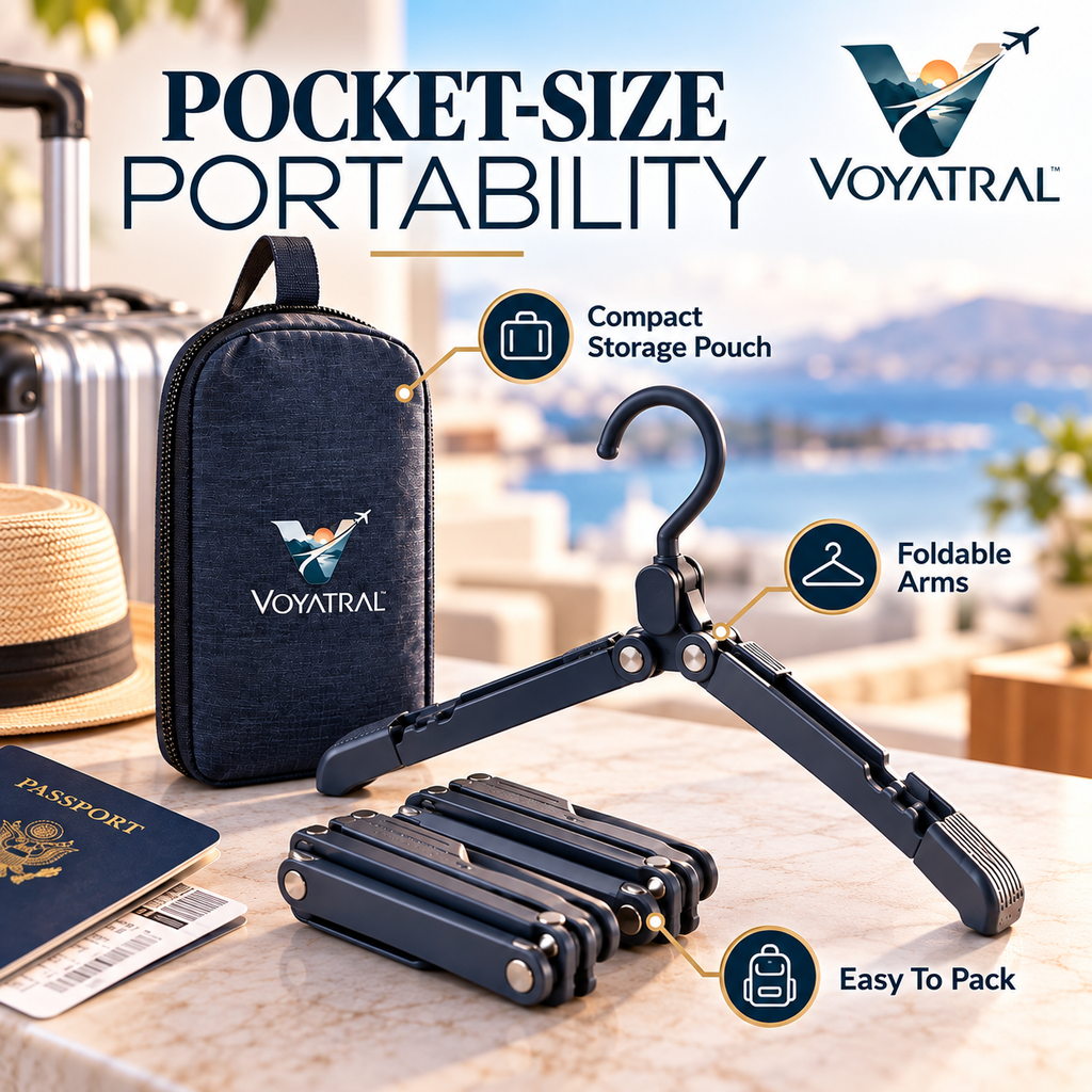 Voyatral™ Portable Folding Travel Hanger for Clothing Organization