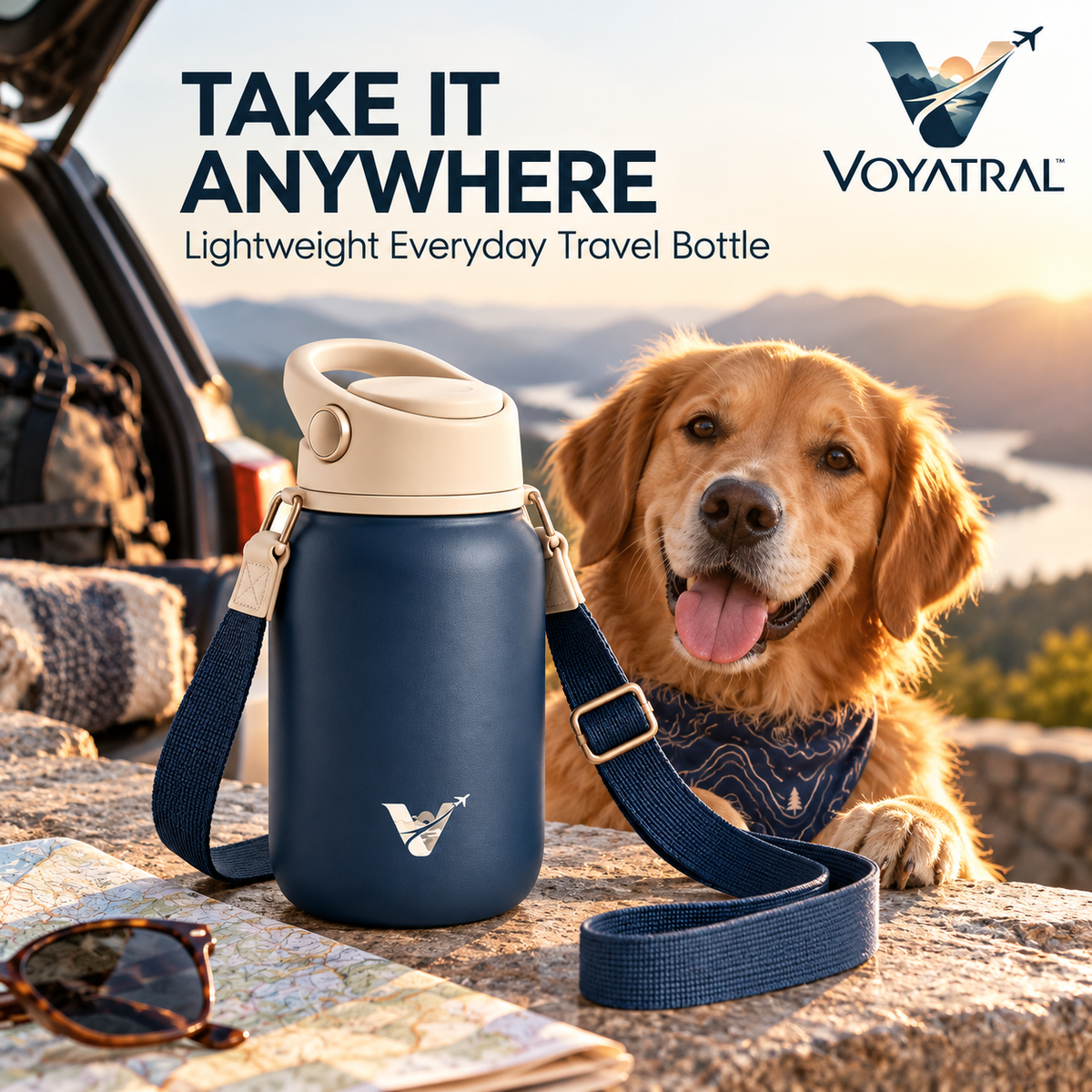 Voyatral™ Portable Water Bottle for Travel and Outdoor Activities