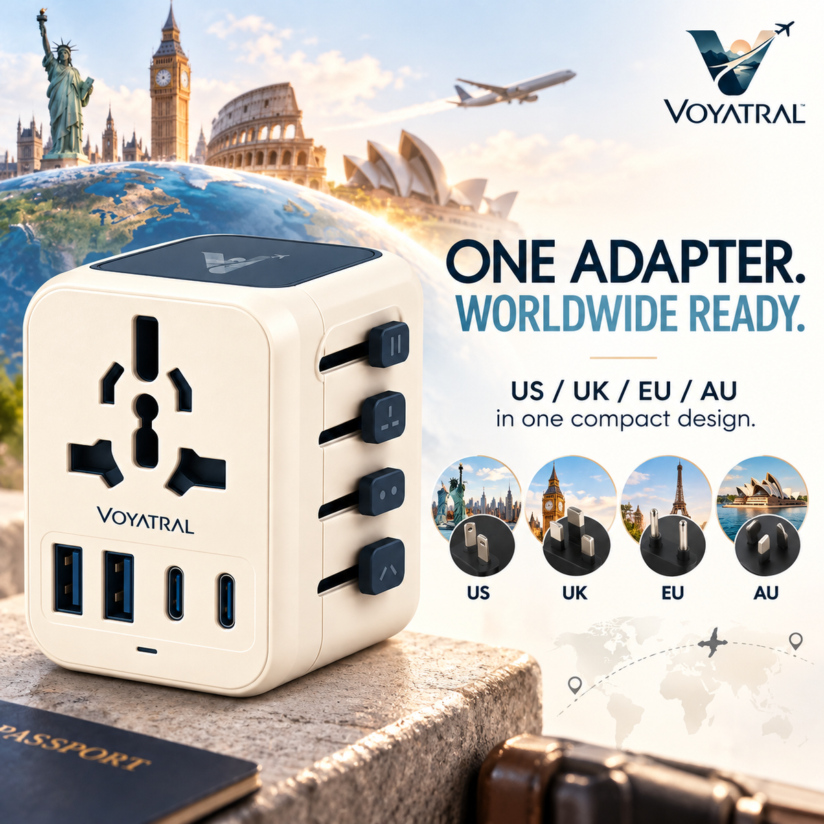 Voyatral™ Universal Travel Adapter for International Trips